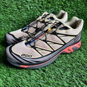 Size 10 - Salomon XT-6 Shoes Sneakers New Hiking Walking Hazelnut Quail Coral